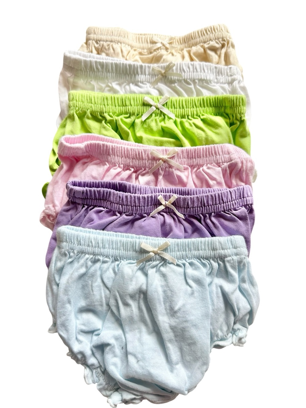 Lot of 6 baby girl monochrome multicolor bloomer diaper covers size 9-12 months